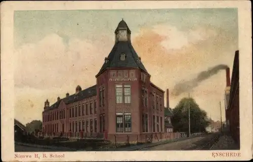 Ak Enschede Overijssel Niederlande, Nieuwe H. B. School