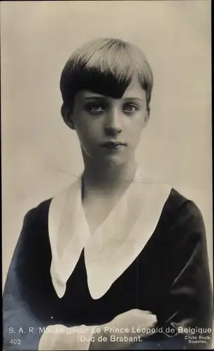 Ak Prinz Leopold von Belgien, Portrait