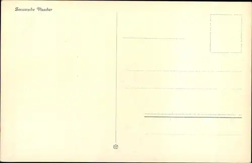 Ak Zeeuwsche Visscher, Fischer, Niederländische Tracht