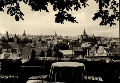 Ak Quedlinburg im Harz, Blick vom Schlosskrug