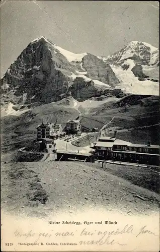 Ak Kanton Bern, Berner Oberland, Kleine Scheidegg, Eiger und Mönch