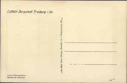Ak Freiberg in Sachsen, Blick auf den Ort, Fliegeraufnahme
