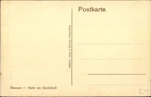 Ak Meerane in Sachsen, Gondelteich, Uferweg