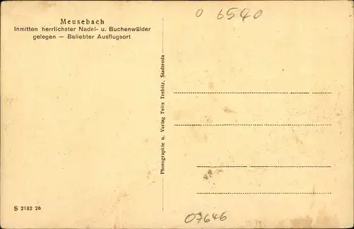 Ak Meusebach Thüringen, Panorama vom Ort