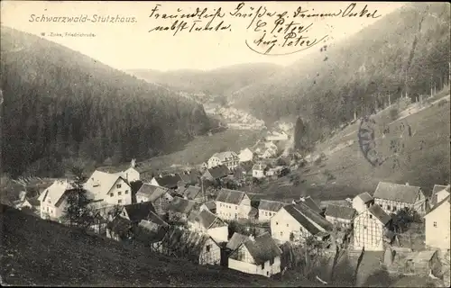 Ak Schwarzwald Stutzhaus Luisenthal im Thüringer Wald, Panorama vom Ort