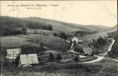 Ak Rehefeld Zaunhaus Altenberg im Erzgebirge, Panorama vom Ort