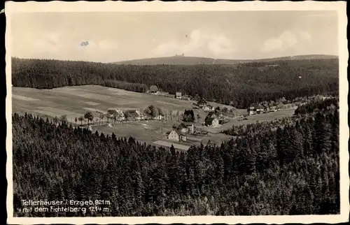 Ak Tellerhäuser Breitenbrunn Erzgebirge, Ortschaft mit dem Fichtelberg