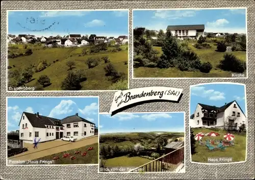 Ak Brandenberg Hürtgenwald in der Eifel, Pension Haus Frings, Kirche