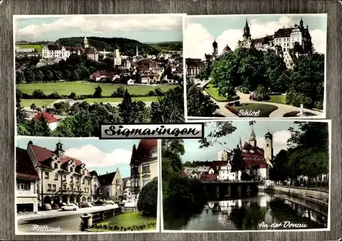 Ak Sigmaringen an der Donau Baden Württemberg, Rathaus, An der Donau, Schloss