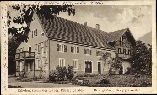 Ak Brannenburg in Oberbayern, Erholungsheim des Bayer. Postverbandes, Kriegeraufenthalt 1914/15