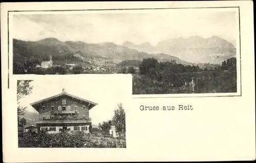 Ak Reit im Winkl Oberbayern, Panorama, Gasthof