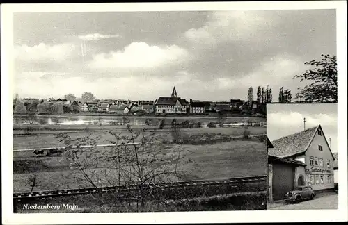 Ak Niedernberg am Main Unterfranken, Gasthaus zur Krone, Gleisbett