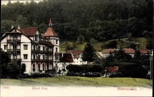 Ak Bad Herrenalb im Schwarzwald, Hotel Post