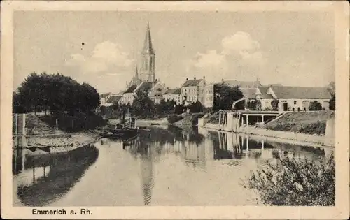 Ak Emmerich am Niederrhein, Panorama vom Ort