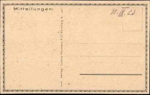 Litho Elbersroth Herrieden in Mittelfranken, Blick zum Ort, Mädchen pflückt Blumen