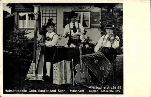 Ak Hausham in Oberbayern, Heimatkapelle Gebr. Saurer und Sohn, Miesbacher Str. 25