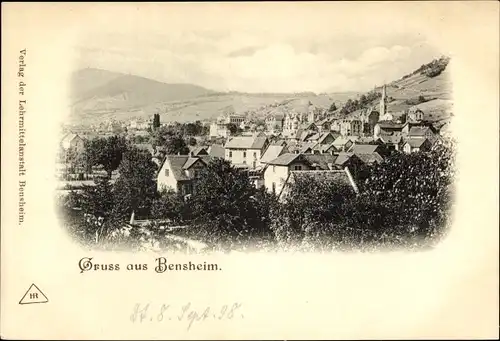 Ak Bensheim an der Bergstraße Hessen, Panorama vom Ort
