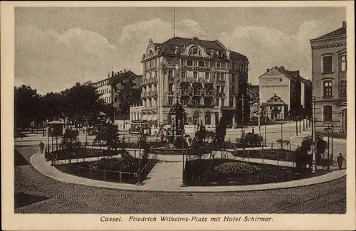Ak Kassel in Hessen, Friedrich Wilhelms Platz mit Hotel Schirmer