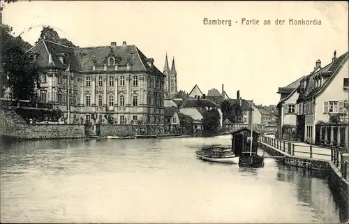 Ak Bamberg an der Regnitz Oberfranken, Partie an der Konkordia