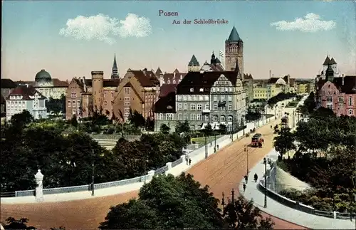 Ak Poznań Posen, Schlossbrücke