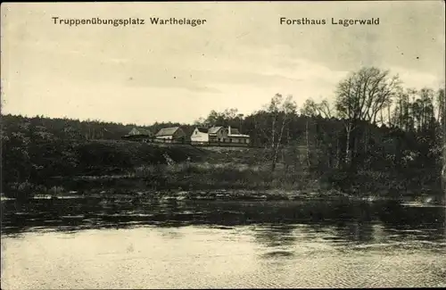 Ak Poznań Posen, Truppenübungsplatz Warthelager, Forsthaus Lagerwald