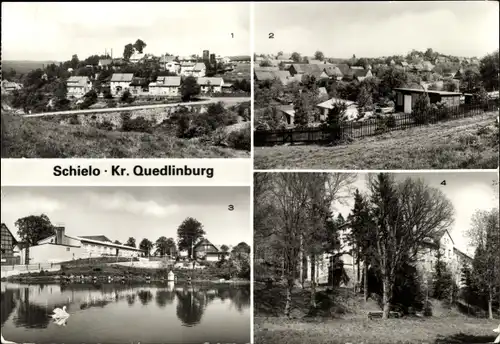 Ak Schielo Harzgerode am Harz, Ortsansichten, Konsum-Klubgaststätte, Kliniksanatorium
