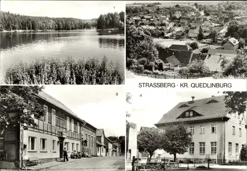 Ak Straßberg Harzgerode am Harz, Birnbaumteich, Übersicht, Bergschenke, Schule