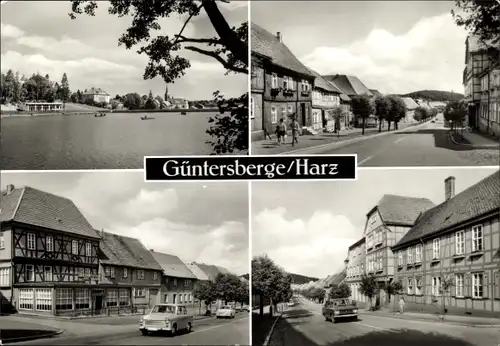 Ak Güntersberge Harzgerode am Harz, Mühlteich, Marktstr., Jugendherberge, Handwerker-Erholungsheim