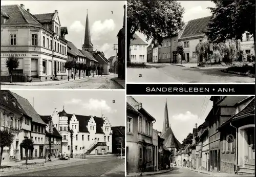 Ak Sandersleben in Anhalt, Friedenstraße, Ernst-Thälmann-Platz, Karl-Marx-Platz, Straße der DSF