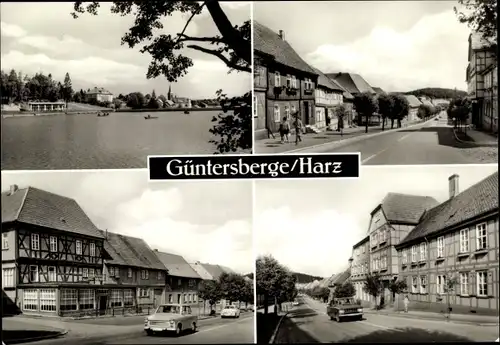 Ak Güntersberge Harzgerode am Harz, Mühlteich, Marktstr., Jugendherberge, Handwerker-Erholungsheim