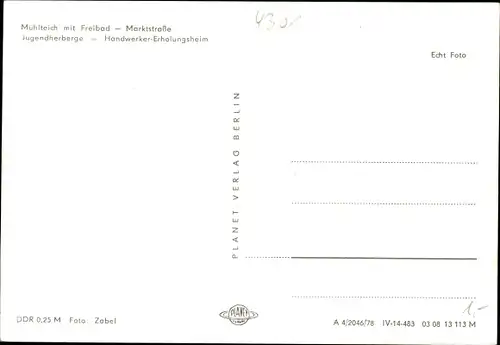 Ak Güntersberge Harzgerode am Harz, Mühlteich, Marktstr., Jugendherberge, Handwerker-Erholungsheim