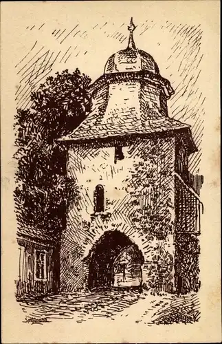 Künstler Ak Stolberg im Harz, Stadttor