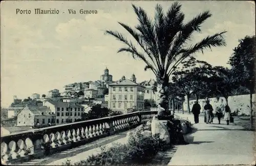 Ak Porto Maurizio Port-Maurice Liguria, Via Genova