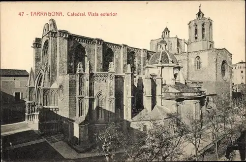 Ak Tarragona Katalonien Spanien, Catedral, Vista exterior