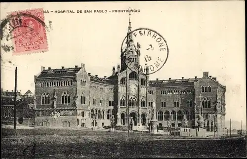 Ak Barcelona, Hospital de San Pablo, San Pau, Frontispicio