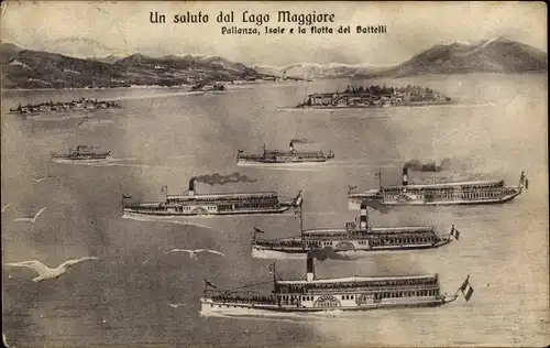 Ak Pallanza Lago Maggiore Piemonte, Isole e la flotta del Battelli