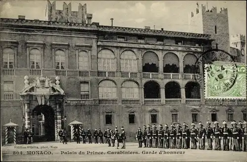 Ak Monaco, Palais du Prince, Carabiniers, Wachen