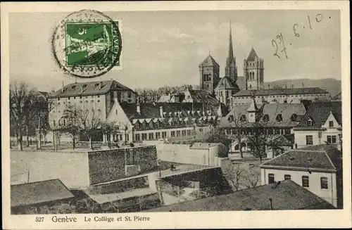 Ak Genève Genf Schweiz, Le Collège et St. Pierre