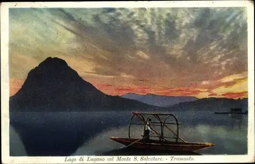 Ak Lugano Kanton Tessin, Monte San Salvatore, Tramonto
