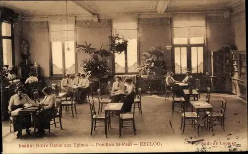 Ak Eecloo Eeklo Ostflandern, Institut Notre Dame aux Epines, Pavillon St Paul, Salle de Lecture