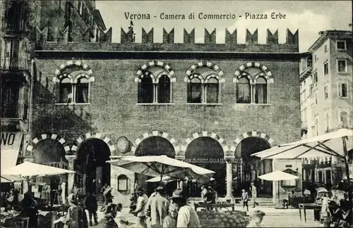 Ak Verona Veneto, Camera di Commercio, Piazza Erbe