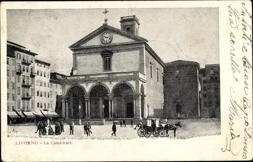 Ak Livorno Toscana, la Cattedrale