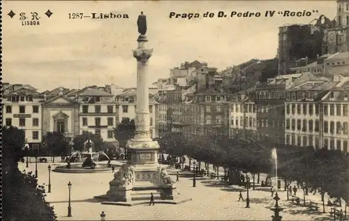 Ak Lisboa Lissabon Portugal, Praca de D. Pedro IV Rocio