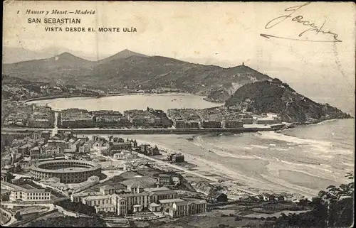 Ak Donostia San Sebastian Baskenland, Vista desde el Monte Ulia