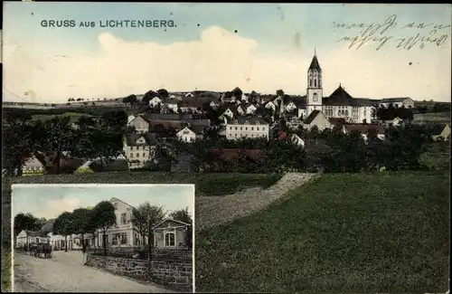 Ak Lichtenberg Lausitz, Ortschaft, Gasthof