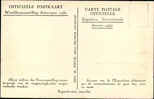 Ak Antwerpen Anvers Flandern, Wereldtentoonstelling, Weltausstellung 1930, Le Palais du Congo