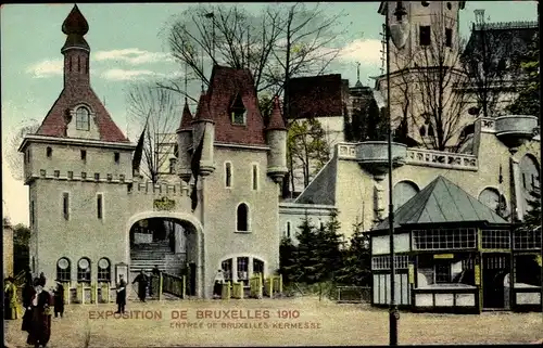 Ak Bruxelles Brüssel, Exposition, Weltausstellung 1910, Entrée de Bruxelles Kermesse
