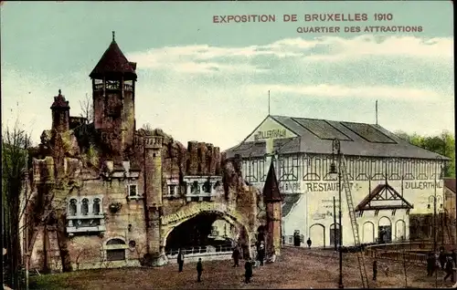Ak Bruxelles Brüssel, Exposition de Bruxelles 1910, Quartier des Attractions