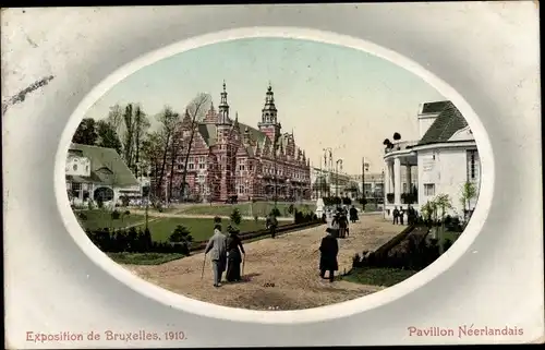 Passepartout Ak Bruxelles Brüssel, Exposition 1910, Weltausstellung, Pavillon Néerlandais