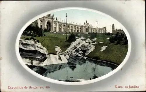 Passepartout Ak Bruxelles Brüssel, Exposition 1910, Weltausstellung, Dans les Jardins